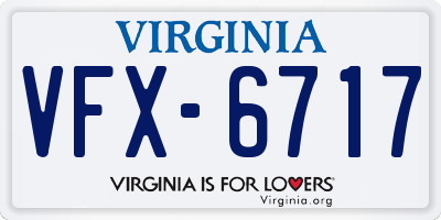 VA license plate VFX6717