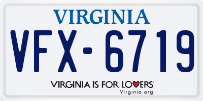 VA license plate VFX6719