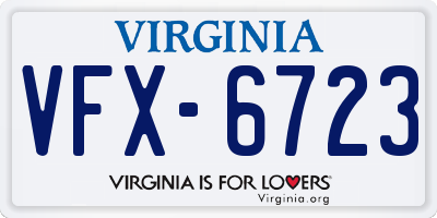 VA license plate VFX6723