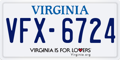 VA license plate VFX6724