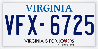 VA license plate VFX6725
