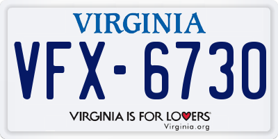 VA license plate VFX6730