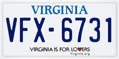 VA license plate VFX6731