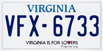 VA license plate VFX6733