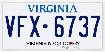 VA license plate VFX6737