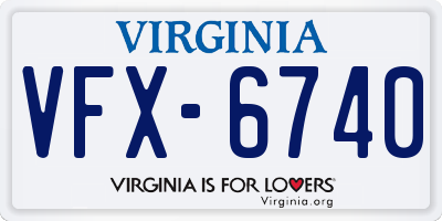 VA license plate VFX6740