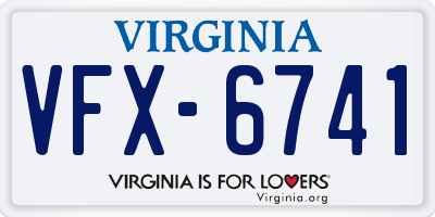 VA license plate VFX6741
