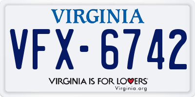 VA license plate VFX6742