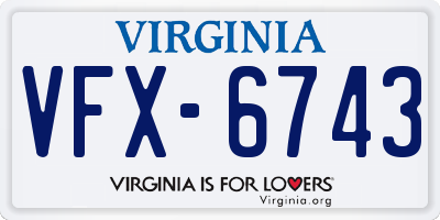 VA license plate VFX6743