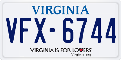 VA license plate VFX6744