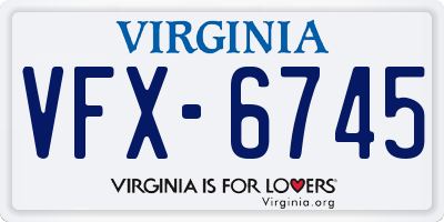 VA license plate VFX6745