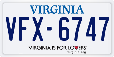 VA license plate VFX6747