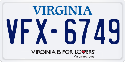 VA license plate VFX6749