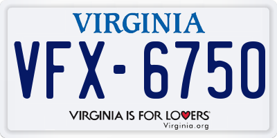 VA license plate VFX6750