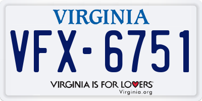 VA license plate VFX6751