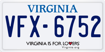 VA license plate VFX6752