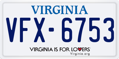 VA license plate VFX6753