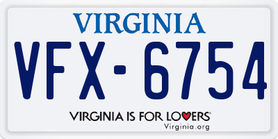 VA license plate VFX6754