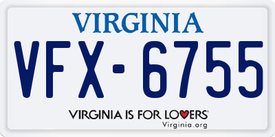 VA license plate VFX6755