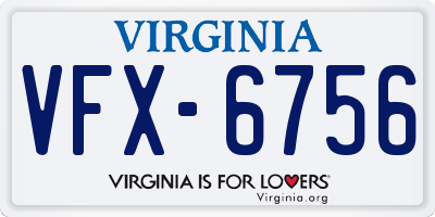 VA license plate VFX6756