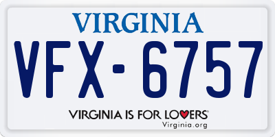 VA license plate VFX6757