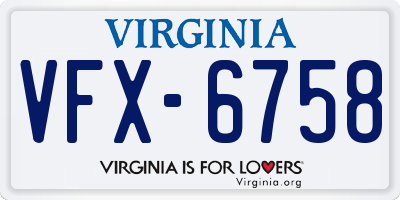VA license plate VFX6758