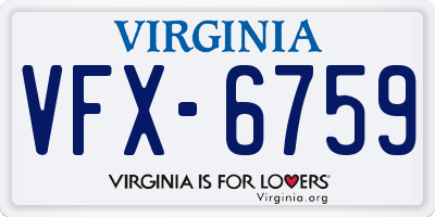 VA license plate VFX6759