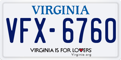 VA license plate VFX6760