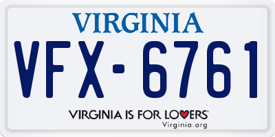 VA license plate VFX6761