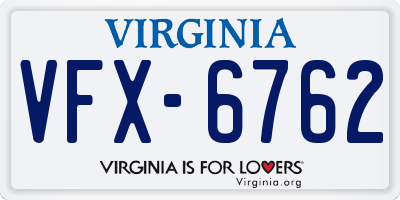 VA license plate VFX6762