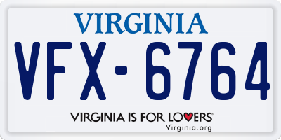 VA license plate VFX6764