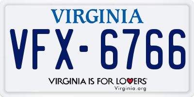 VA license plate VFX6766
