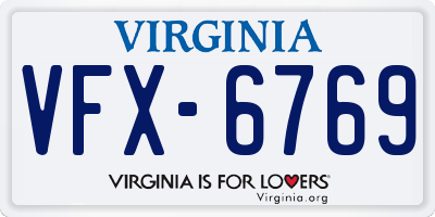 VA license plate VFX6769