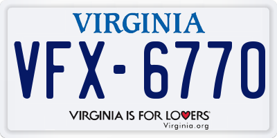 VA license plate VFX6770