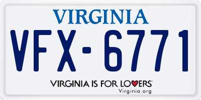 VA license plate VFX6771