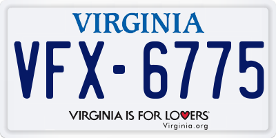 VA license plate VFX6775