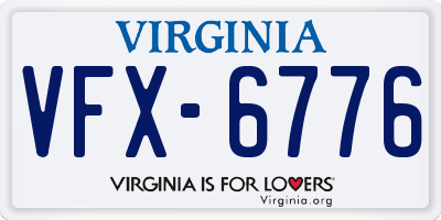 VA license plate VFX6776