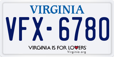 VA license plate VFX6780