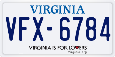 VA license plate VFX6784