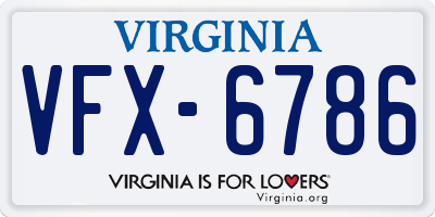 VA license plate VFX6786