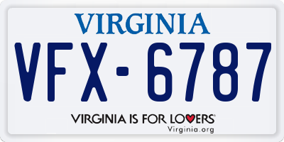 VA license plate VFX6787