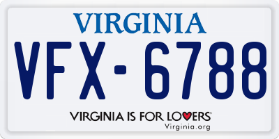 VA license plate VFX6788