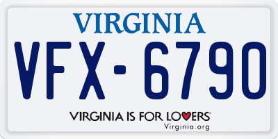 VA license plate VFX6790