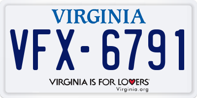 VA license plate VFX6791