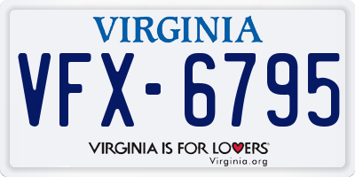 VA license plate VFX6795