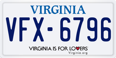 VA license plate VFX6796