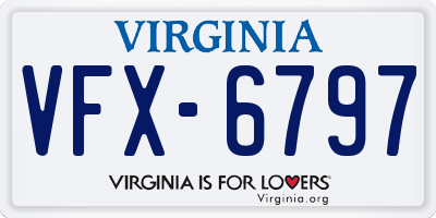 VA license plate VFX6797