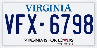 VA license plate VFX6798