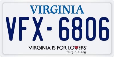 VA license plate VFX6806