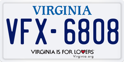 VA license plate VFX6808